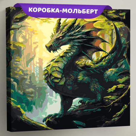 Картина по номерам «Зеленый деревянный дракон 6», EVEE-dragons-0039  (Цены)