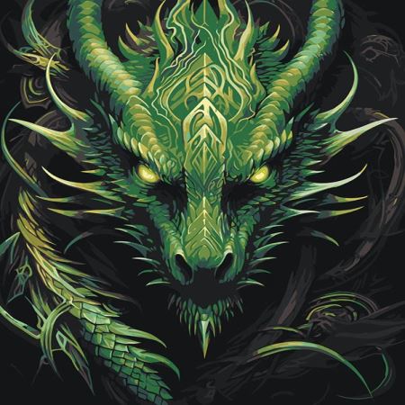 Картина по номерам «Зеленый древесный дракон», EVEE-dragons-0023  (Цены)