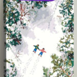 Картина по номерам Дети зимой на снегу среди елок, EVEE-art-0848  (Цены)