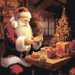 Картина по номерам «Новогодняя: Дед Мороз с подарками 2», EVEE-santa-0006  (Цены)