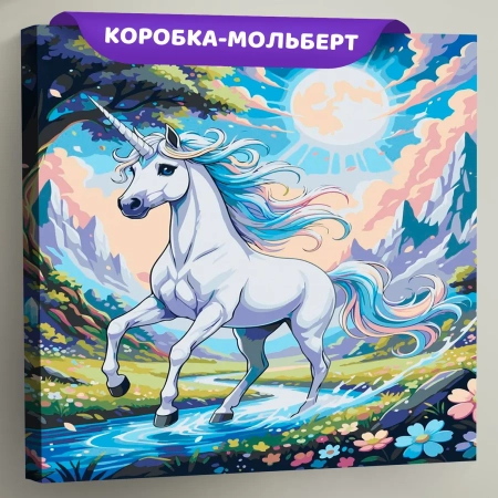 Картина по номерам Лошадь единорог в мире фэнтези с цветами, EVEE-firehorse-0007  (Цены)