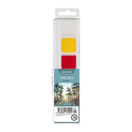 Краска акварель Аква-колор «Живопись» без кисти, 6 цветов, JIV-W6  (Цены)