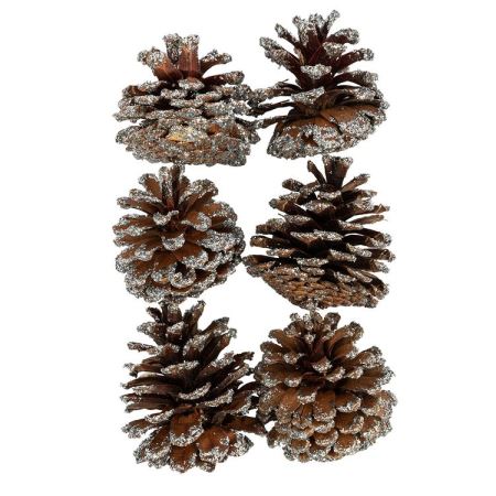 Шишки Сосны, под серебро, 6 шт., Blumentag, CIF-02-02  (Цены)