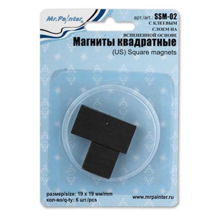 Магниты квадратные, 19х19 мм, 6 шт., Mr.Painter, SSM-02  (Цены)