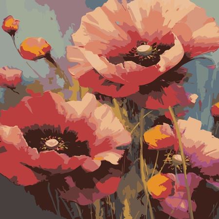 Картина по номерам «Цветы: Изящные маки 2», EVEE-flowers-0048  (Цены)
