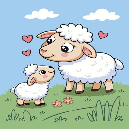 Картина по номерам Овечки детская Символ года, EVEE-art-1122  (Цены)
