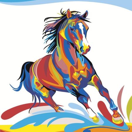 Картина по номерам «Радужный конь», PA11  (Цены)